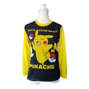 Yellow and Black Pikachu Long Sleeve Shirt
